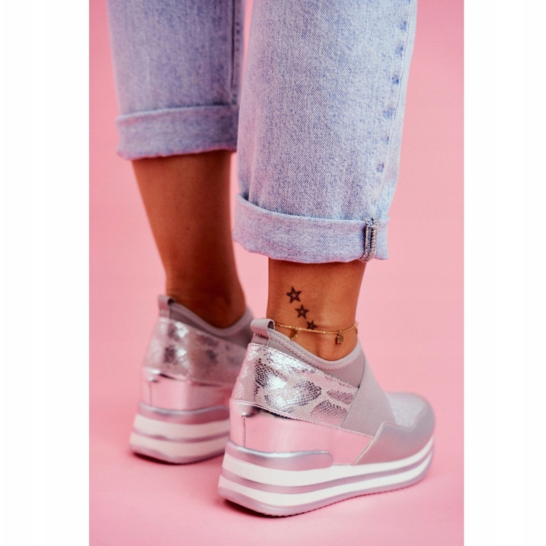 Scarpe Sportive Slip On con Zeppa da Donna Grigie Cold Play grigio 1