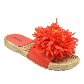 Infradito rosse con fiori espadrillas CD-1831 rosso 1