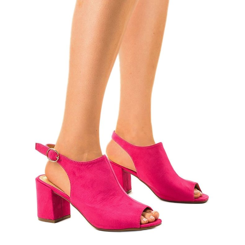Sandali rosa con tacco alto e tomaia Z029 1