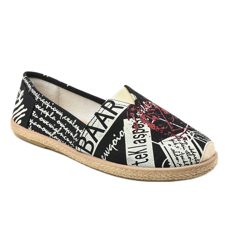 Espadrillas nere da uomo BKA-48 bianca nero 1