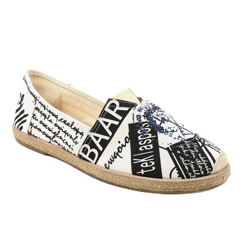 Espadrillas bianche da uomo BKA-48 bianco nero 1