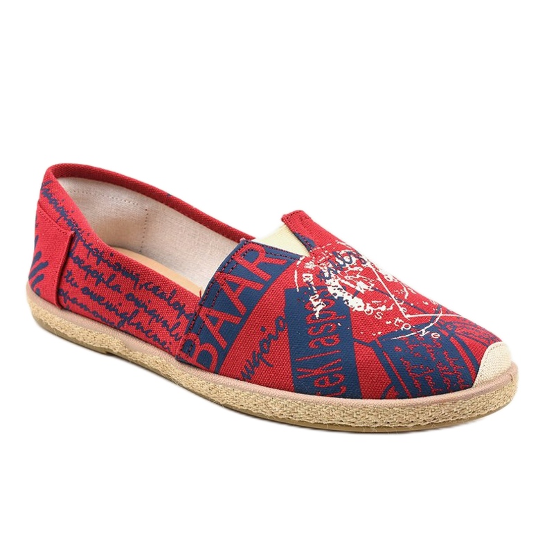 Scarpe da uomo rosse espadrillas BKA-48 rosso blu 1