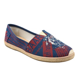 Scarpe espadrillas uomo blu BKA-48 rosso 1