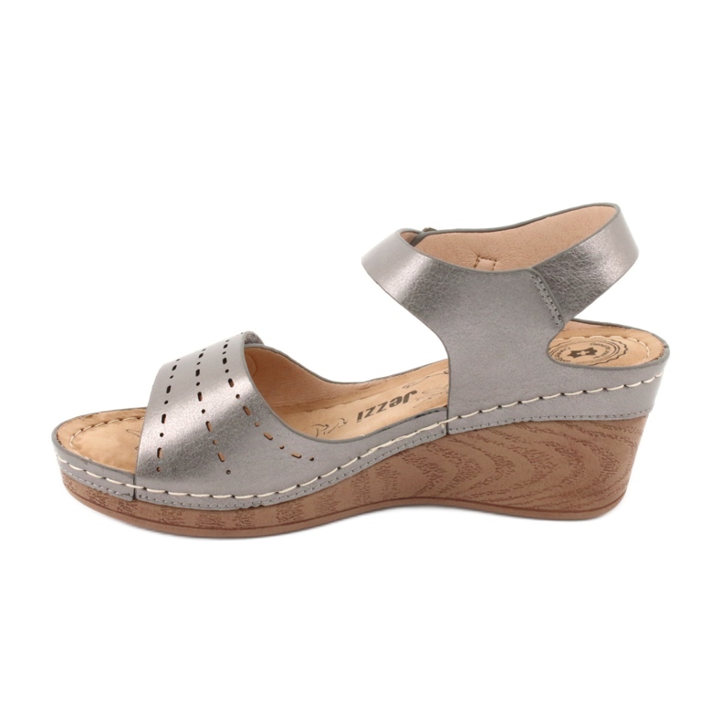 Evento Sandali femminili metallici sul cuneo 9sd98-0980 grigio 1