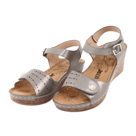 Evento Sandali femminili metallici sul cuneo 9sd98-0980 grigio 2