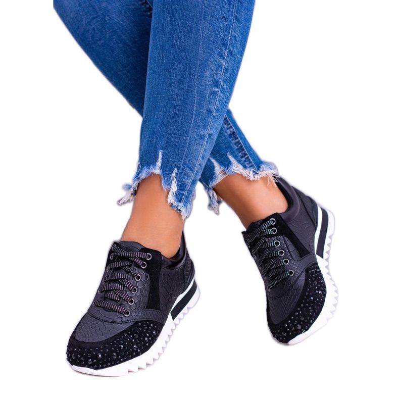 Scarpe Sportive Donna Nere Con Paillettes Lu Boo Infinitiale nero 1