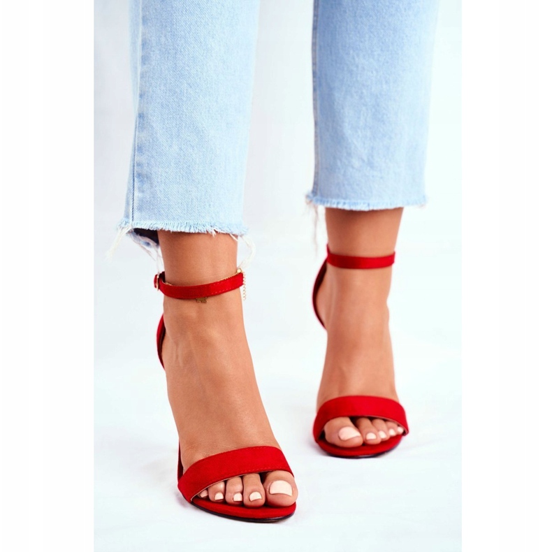 PS1 Sandali Da Donna Con Tacco Alto In Ecopelle scamosciata Liberty Red rosso 1