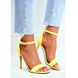 PS1 Sandali Da Donna Con Tacco Alto Ecopelle Scamosciata Giallo Liberty 1
