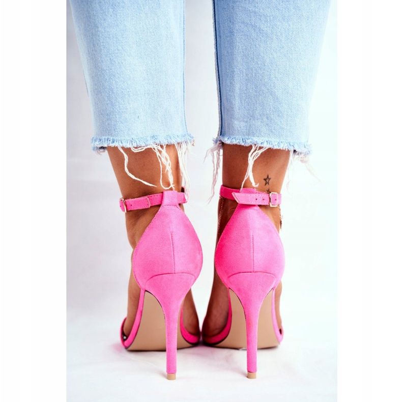 SEA Sandali Da Donna Con Tacco Alto Ecopelle Fucsia Liberty rosa 2