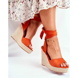 PS1 Sandali Da Donna Con Zeppa Legati Arancio Belleza arancia 2