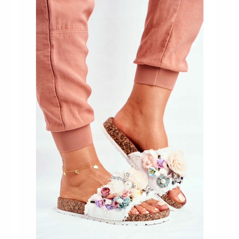 PS1 Ciabatte Donna Con Fiori Bianco Enrissa multicolore 1
