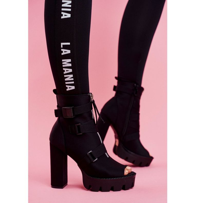 PS1 Stivaletti Donna Open Toe Black Gladios nero 2