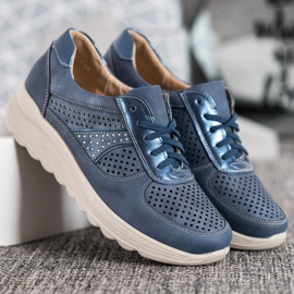 Comer Sneakers Traforate Su Paltform blu 2