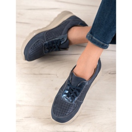 Comer Sneakers Traforate Su Paltform blu 1
