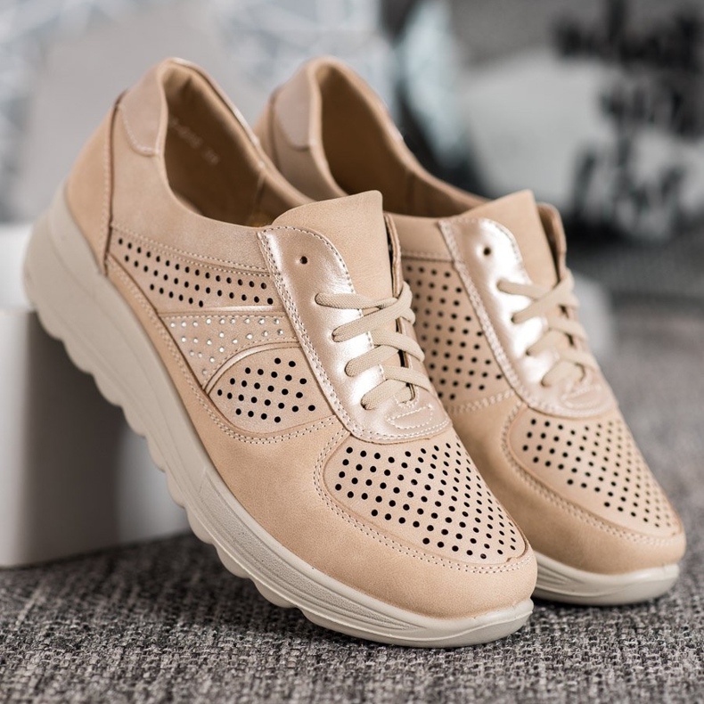 Comer Sneakers Traforate Su Paltform marrone giallo 2