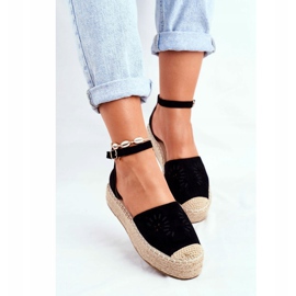 PS1 Espadrillas da donna sulla piattaforma di lino nero Palermo 1