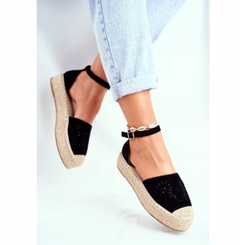 PS1 Espadrillas da donna sulla piattaforma di lino nero Palermo 2