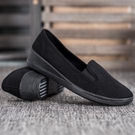 SHELOVET Scarpe in pelle scamosciata senza lacci nero 1