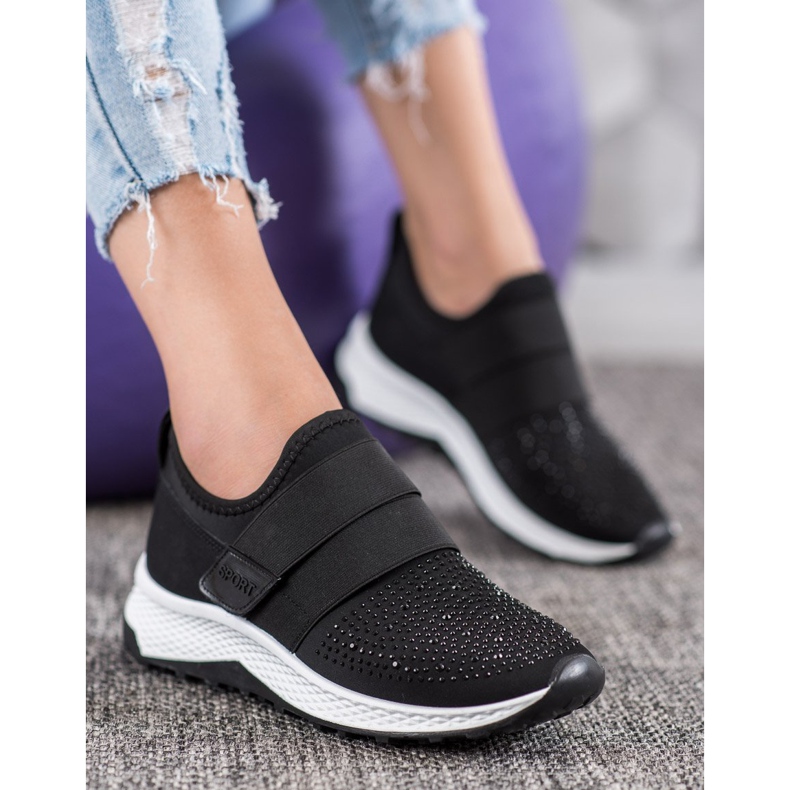 SHELOVET Scarpe Slip-on Con Velcro nero 1