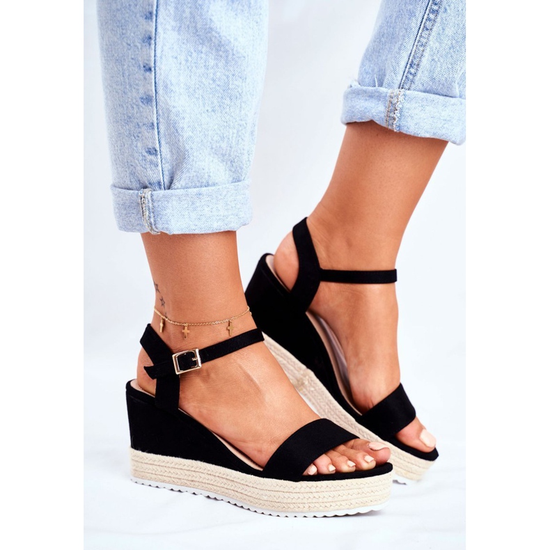 EVE Sandali Donna Con Zeppa Nero Merdoe 1