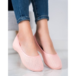 SHELOVET Ballerine leggere traforate rosa 2