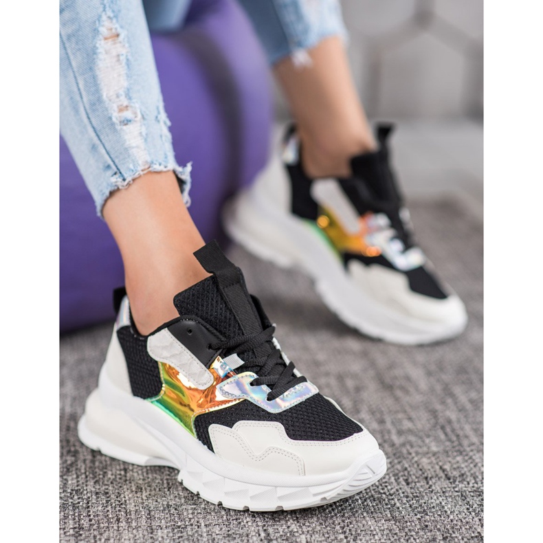 Mannika Sneakers alla moda con rete nero 1