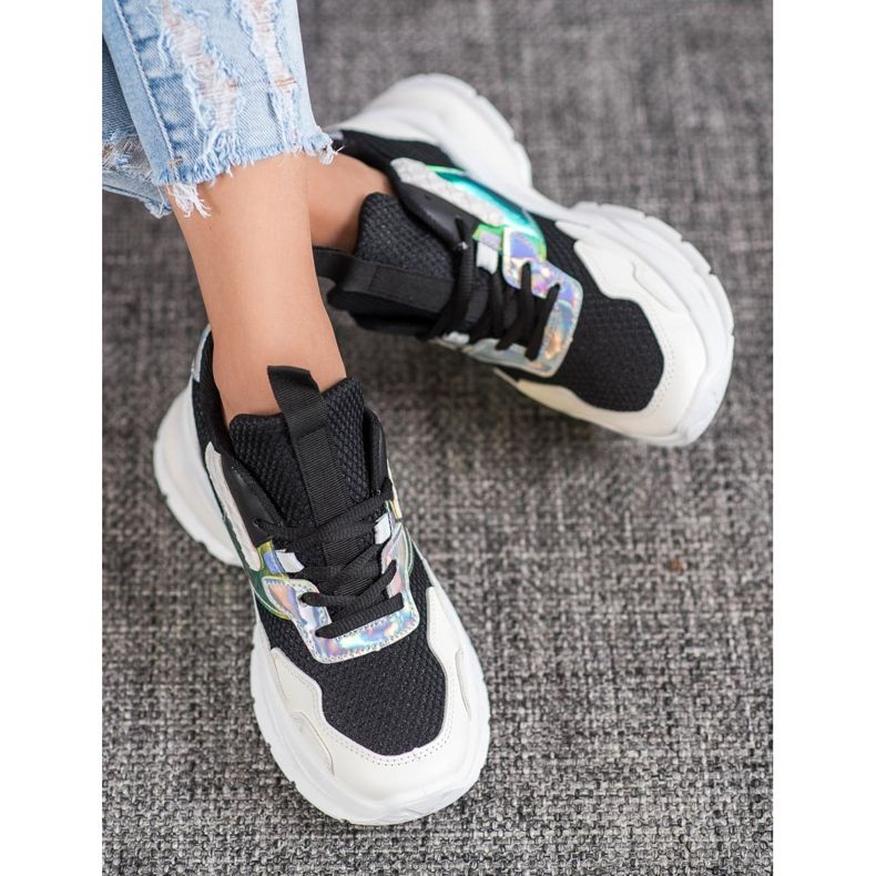 Mannika Sneakers alla moda con rete nero 2