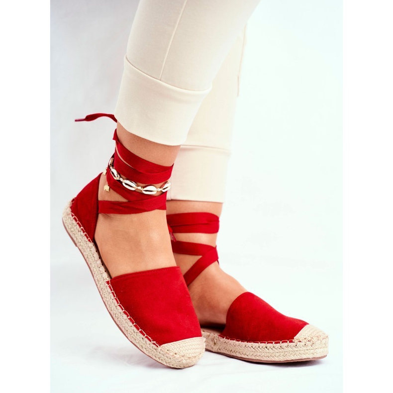 SEA Espadrillas da donna, lino annodato, bonjour rosso 1