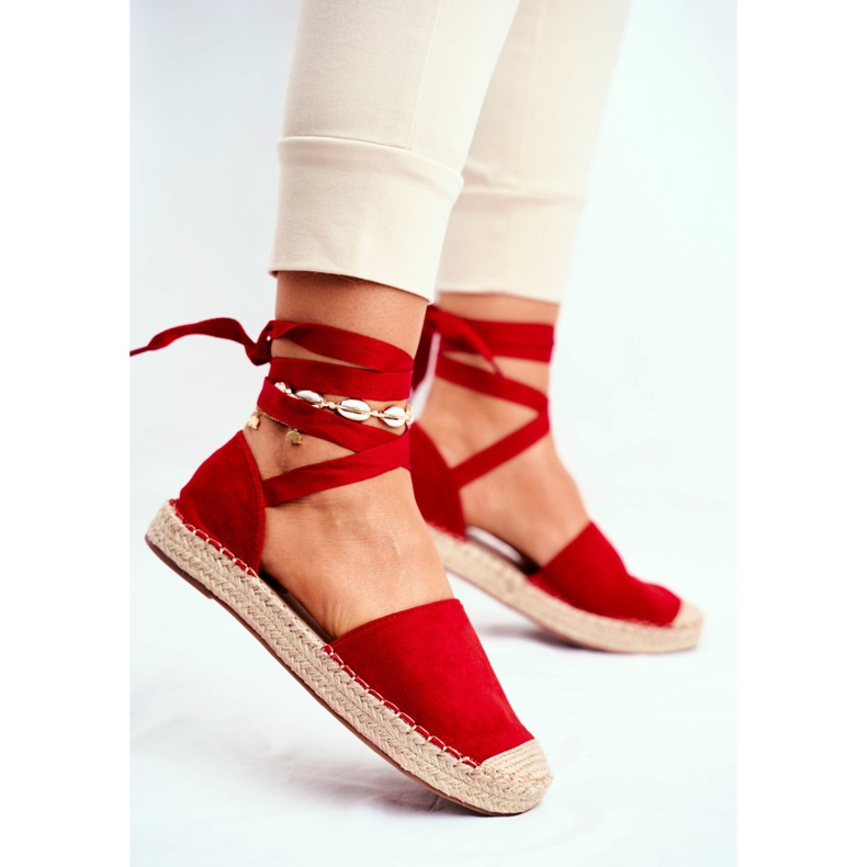 SEA Espadrillas da donna, lino annodato, bonjour rosso 2