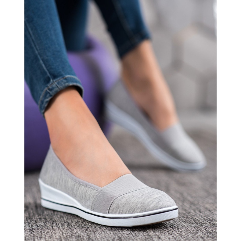 Renda Slipons grigi su zeppa grigio 2