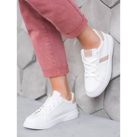 SHELOVET Scarpe Sportive Con Glitter bianco 2