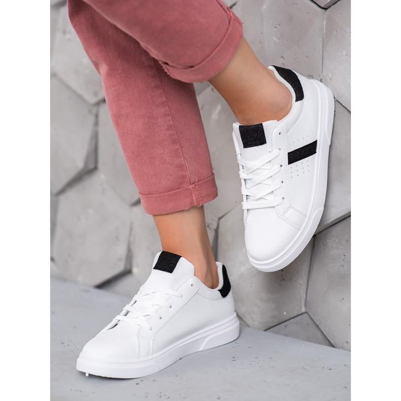 SHELOVET Scarpe Sportive Con Glitter bianca 2