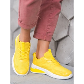 Ideal Shoes Scarpe allacciate con rete giallo 2