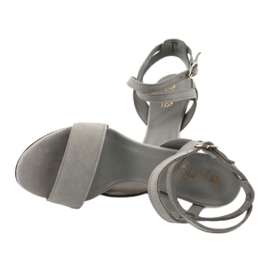 Espinto Sandali femminili in pelle grigia sul perno S333/5 grigio 4