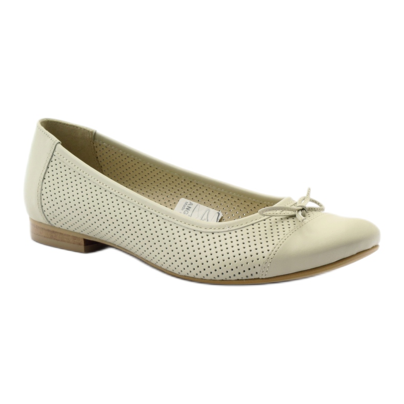 Fiocco ballerina beige traforato Angello 1854 1