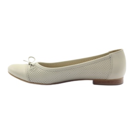 Fiocco ballerina beige traforato Angello 1854 2