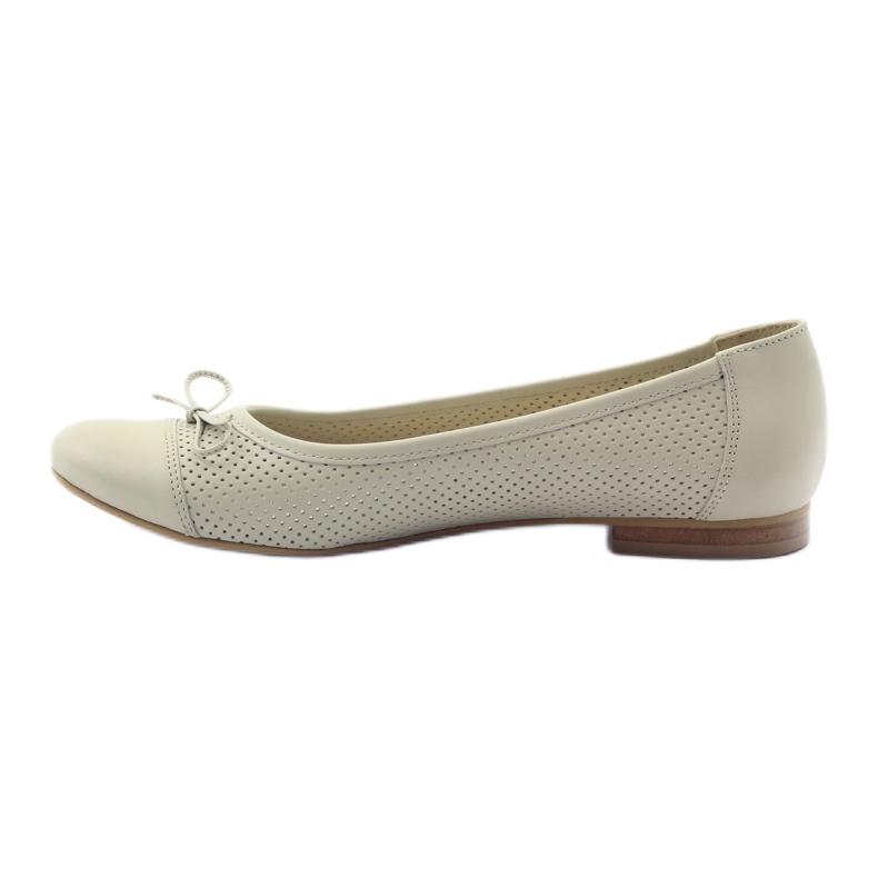 Fiocco ballerina beige traforato Angello 1854 2