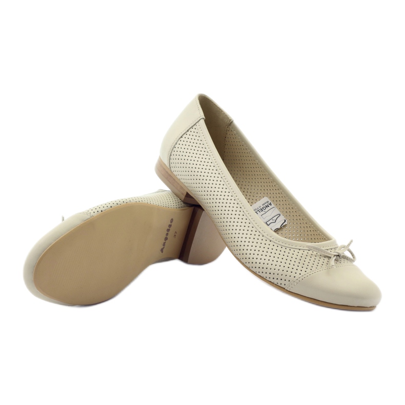 Fiocco ballerina beige traforato Angello 1854 3