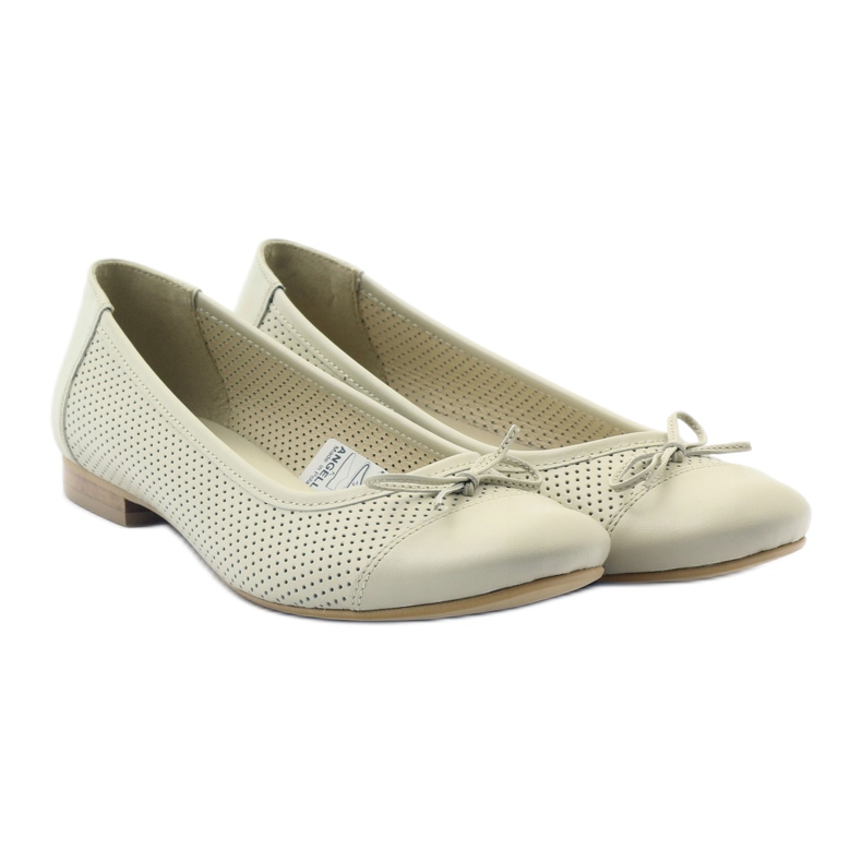 Fiocco ballerina beige traforato Angello 1854 4