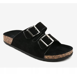 Pantofole nere con fibbia BL3100-SF nero 1