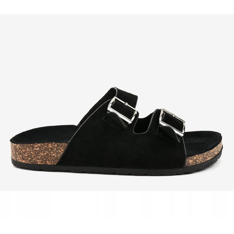 Pantofole nere con fibbia BL3100-SF nero 2