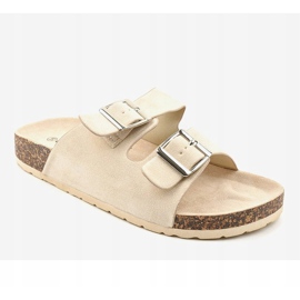 Pantofole beige con fibbia BL3100-SF 1