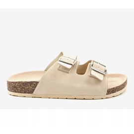 Pantofole beige con fibbia BL3100-SF 2
