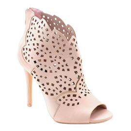 Sandali rosa, tacchi traforati 1439-20 1