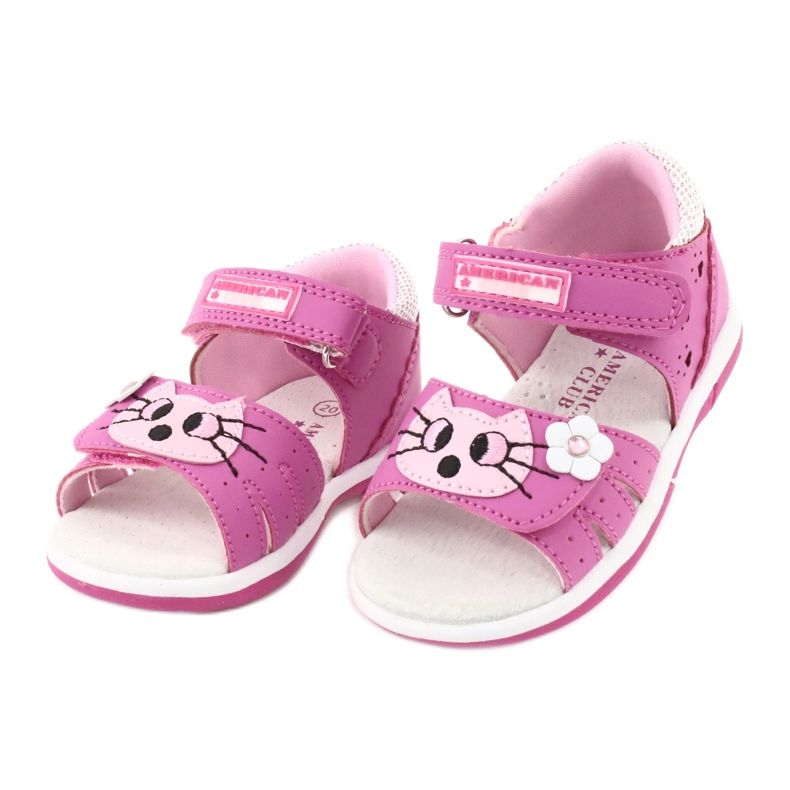 Sandali bambina American Club DR22/20 gattino rosa 2