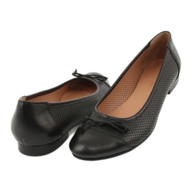 Ballerine nere traforate con fiocco Angello 761 nero 3