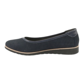 Angello Ballerine in pelle femminile con spicchi 1348 blu navy 1