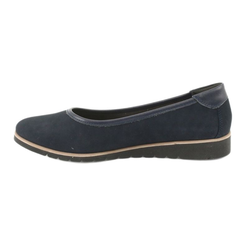 Angello Ballerine in pelle femminile con spicchi 1348 blu navy 1