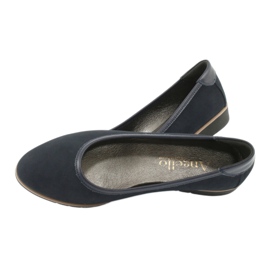 Angello Ballerine in pelle femminile con spicchi 1348 blu navy 4
