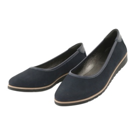 Angello Ballerine in pelle femminile con spicchi 1348 blu navy 2